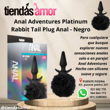 Anal Adventures Platinum Rabbit Tail Plug Black